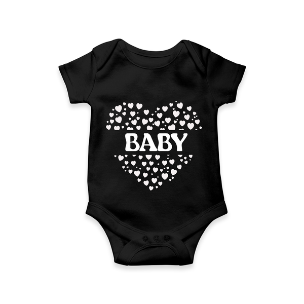 "BABY" Family Matching Combo Baby Romper - BLACK - New Born (Chest 14")