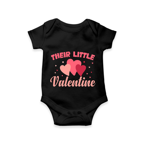 Their little Valentine Family Combo Baby Romper - BLACK - New Born (Chest 14")