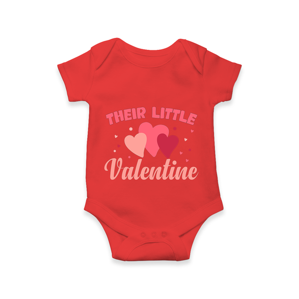 Their little Valentine Family Combo Baby Romper - RED - New Born (Chest 14")