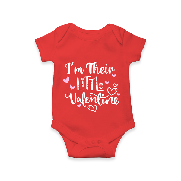 I'm their little Valentine Family Combo Baby Romper - RED - New Born (Chest 14")