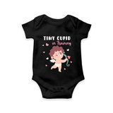 Tiny Cupid in Training Family Combo Baby Romper - BLACK - New Born (Chest 14")