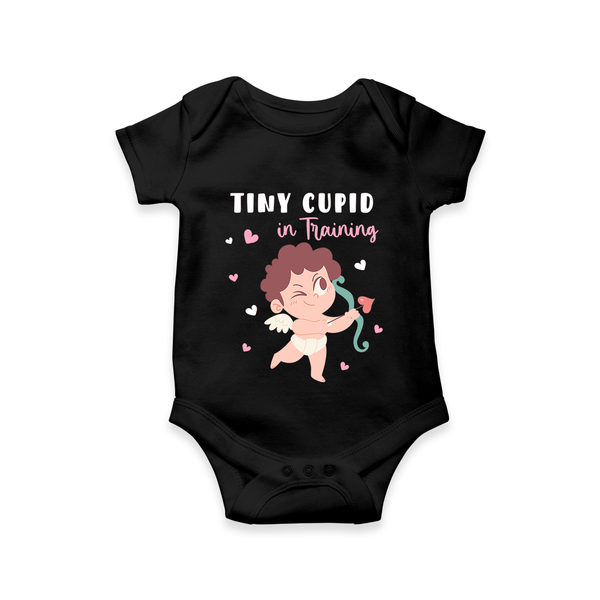Tiny Cupid in Training Family Combo Baby Romper - BLACK - New Born (Chest 14")