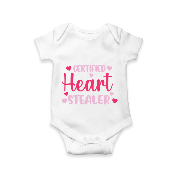 Certified Heart stealer Family Combo Baby Romper - WHITE - New Born (Chest 14")