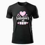 1st valentine's as Dad Family Combo T-Shirt - BLACK - Small (Chest 36")