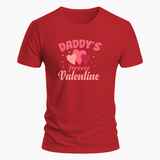 Daddy's forever Valentine Family Combo T-Shirt - RED - Small (Chest 36")