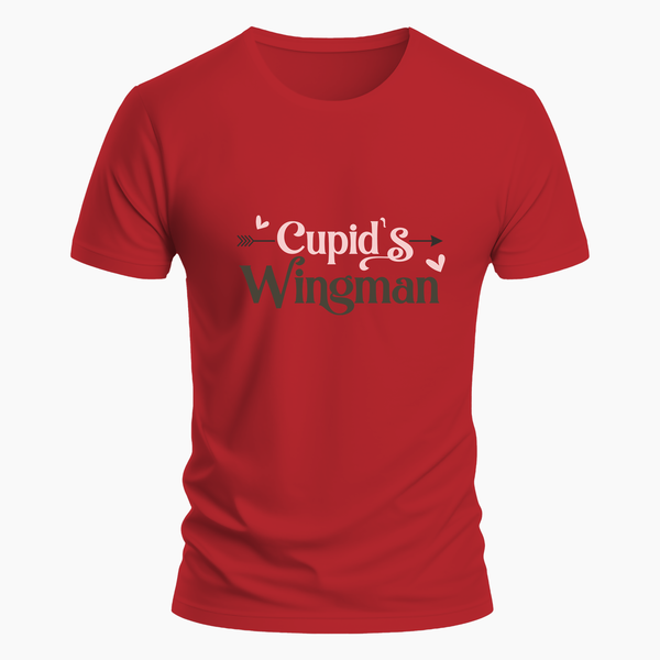 Cupid's Wingman Family Combo T-Shirt - RED - Small (Chest 36")