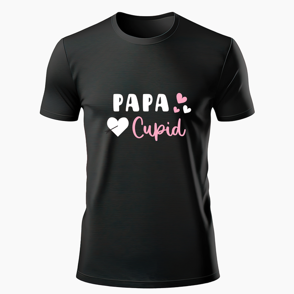 PAPA Cupid Family Combo T-Shirt - BLACK - Small (Chest 36")