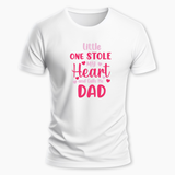 Little one stole my heart and calls me dad Family Combo T-Shirt - WHITE - Small (Chest 36")