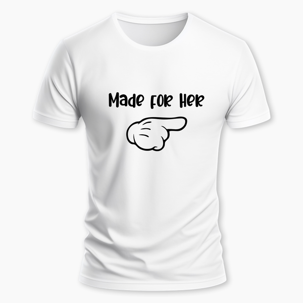 Made for her Family Combo T-Shirt - WHITE - Small (Chest 36")