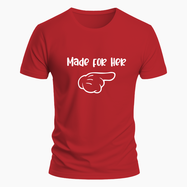 Made for her Family Combo T-Shirt - RED - Small (Chest 36")