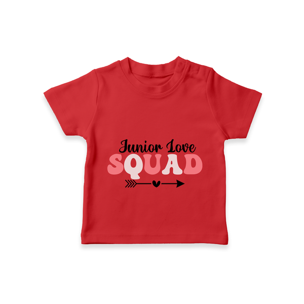 junior love squad Family Combo Kids T-Shirt - RED - 0-5 Months Old (Chest 17")