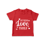 Offical love thief Family Combo kids T-Shirt - RED - 0-5 Months Old (Chest 17")