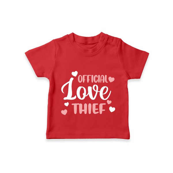 Offical love thief Family Combo kids T-Shirt - RED - 0-5 Months Old (Chest 17")