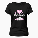 1st valentine's as Mom Family Combo T-Shirt - BLACK - Small (Chest 36")