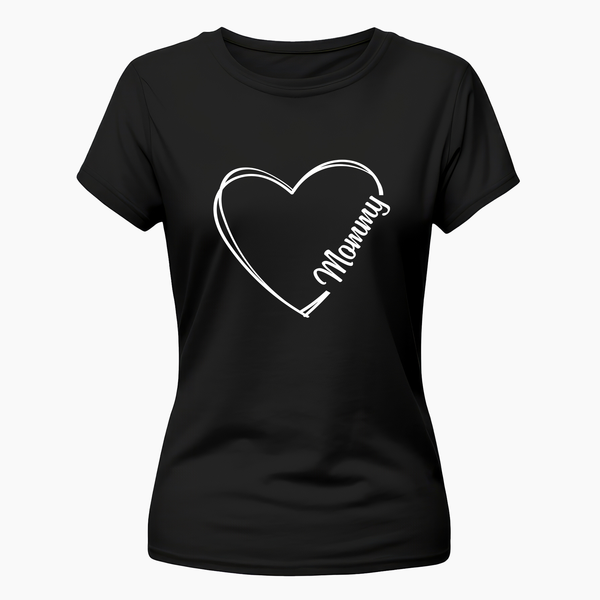 "Mommy"  Family Combo T-Shirt - BLACK - Small (Chest 36")