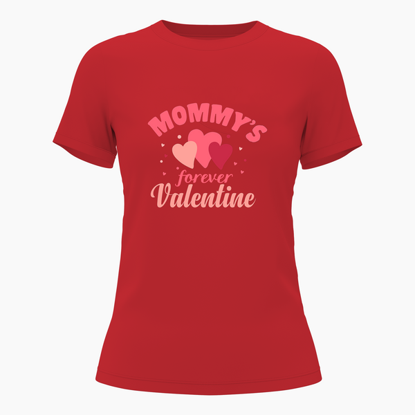 Mommy's forever Valentine  Family Combo T-Shirt - RED - Small (Chest 36")