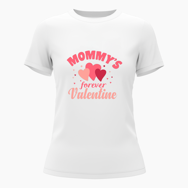Mommy's forever Valentine  Family Combo T-Shirt - WHITE - Small (Chest 36")