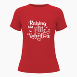 Raising my little Valentine Family Combo T-Shirt - RED - Small (Chest 36")