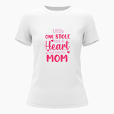 Little one stole my heart and calls me mom Family Combo T-Shirt - WHITE - Small (Chest 36")