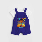 "Step into vibrant hues with our "Vishu Joy" Customised Dungaree for Kids - ROYAL BLUE - 0 - 3 Months Old (Chest 17")