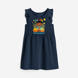 "Step into vibrant hues with our "Vishu Joy" Customised Frock - NAVY BLUE - 0 - 6 Months Old (Chest 18")