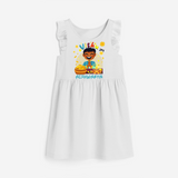 "Step into vibrant hues with our "Vishu Joy" Customised Frock - WHITE - 0 - 6 Months Old (Chest 18")