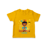 "Step into vibrant hues with our "Vishu Joy" Customised T-Shirt for Kids - CHROME YELLOW - 0 - 5 Months Old (Chest 17")