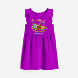 Embrace tradition with "Vishu Ashamsakal" Customised Frock - PURPLE - 0 - 6 Months Old (Chest 18")