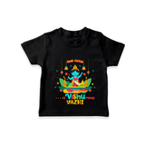 Make a statement with "This Cutie is Vishu Ready" vibrant colors Customised T-Shirt for Kids - BLACK - 0 - 5 Months Old (Chest 17")