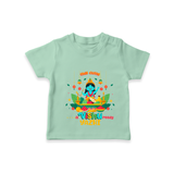 Make a statement with "This Cutie is Vishu Ready" vibrant colors Customised T-Shirt for Kids - MINT GREEN - 0 - 5 Months Old (Chest 17")