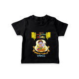 Elevate your wardrobe with "My 1st Vishu" Customised T-Shirt for Kids - BLACK - 0 - 5 Months Old (Chest 17")