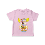 Elevate your wardrobe with "My 1st Vishu" Customised T-Shirt for Kids - PINK - 0 - 5 Months Old (Chest 17")