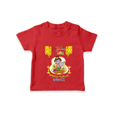 Elevate your wardrobe with "My 1st Vishu" Customised T-Shirt for Kids - RED - 0 - 5 Months Old (Chest 17")