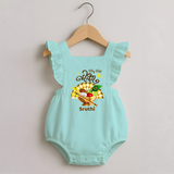 My First Vishu Madhavi Personalized Baby ROMPER FROCK – Malayalam Vishu Design Outfit - MINT GREEN - 0 - 3 Months Old (Chest 19")