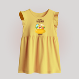 My First Vishu Pavithra Personalized Baby BABY FROCK – Traditional Vishu Pot Outfit - PASTEL YELLOW - 0 - 3 Months Old (Chest 17")