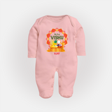 My First Vishu Saranya Personalized Baby FULL BODY SUIT – Festive Vishu Mandala Outfit - BABY PINK - New Born (Chest 7.5")