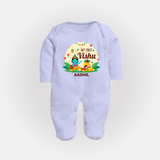 My First Vishu Baby FULL BODY SUIT – Krishna Vishu Celebration Theme - BABY BLUE - New Born (Chest 7.5")