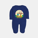 My First Vishu Baby FULL BODY SUIT – Krishna Vishu Celebration Theme - NAVY BLUE - New Born (Chest 7.5")