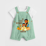 My First Vishu Baby DUNGAREE – Traditional Vishu Family Celebration Theme - MINT GREEN - 0 - 5 Months Old (Chest 18")