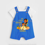My First Vishu Baby DUNGAREE – Traditional Vishu Family Celebration Theme - COBALT BLUE - 0 - 5 Months Old (Chest 18")