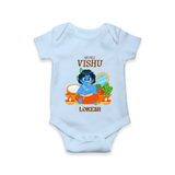 My First Vishu Baby Romper – Baby Krishna Vishu Theme - BABY BLUE - New Born (Chest 14")