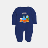 My First Vishu Baby FULL BODY SUIT – Baby Krishna Vishu Theme - NAVY BLUE - New Born (Chest 7.5")