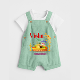 Vishu Vibes Only Baby DUNGAREE – Traditional Vishu Kani Theme - MINT GREEN - 0 - 5 Months Old (Chest 18")