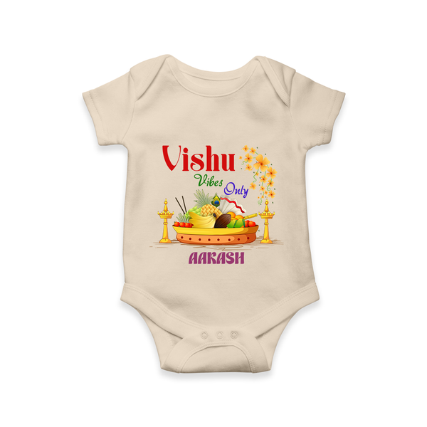 Vishu Vibes Only Baby Romper – Traditional Vishu Kani Theme - IVORY - New Born (Chest 14")