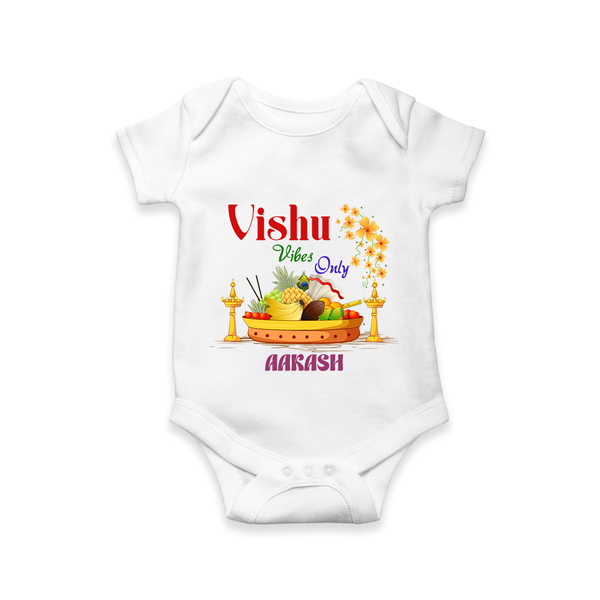 Vishu Vibes Only Baby Romper – Traditional Vishu Kani Theme - WHITE - New Born (Chest 14")