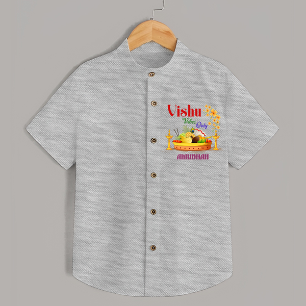 Vishu Vibes Only Baby SHIRT – Traditional Vishu Kani Theme - GREY - 0 - 6 Months Old (Chest 23")