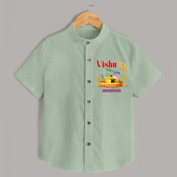 Vishu Vibes Only Baby SHIRT – Traditional Vishu Kani Theme - MINT GREEN - 0 - 6 Months Old (Chest 23")