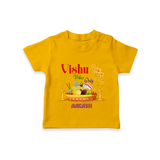 Vishu Vibes Only Baby T-Shirt – Traditional Vishu Kani Theme - CHROME YELLOW - 0-5 Months Old (Chest 17")