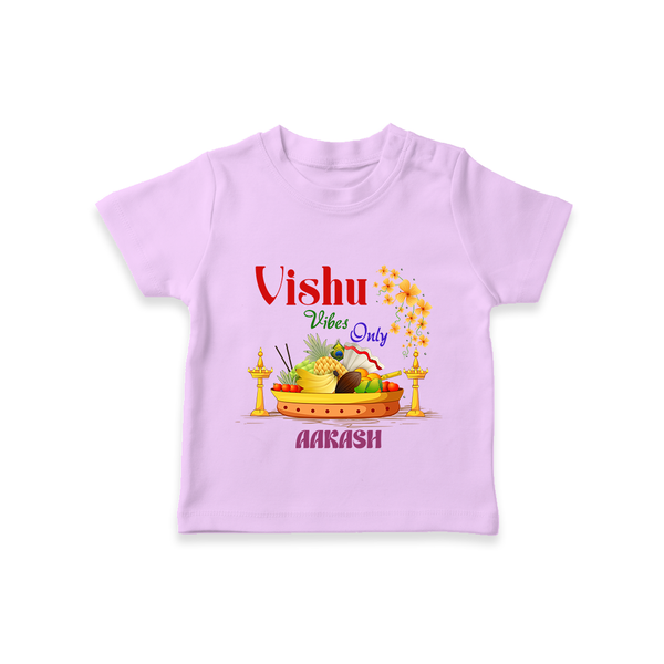 Vishu Vibes Only Baby T-Shirt – Traditional Vishu Kani Theme - LILAC - 0-5 Months Old (Chest 17")