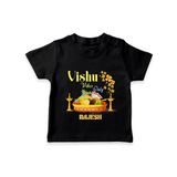 Vishu Vibes Only Baby T-Shirt – Traditional Vishu Kani Theme - BLACK - 0-5 Months Old (Chest 17")